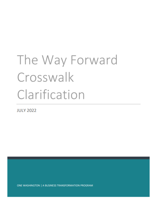 The Way Forward Crosswalk Clarification cover page, 2022